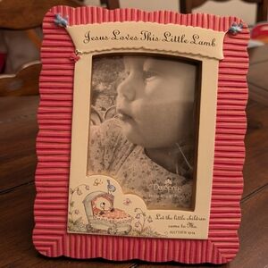 Pink Dayspring Picture Frame - 'Jesus Loves This Little Lamb'